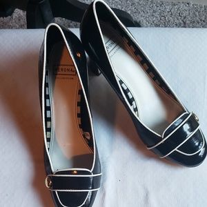 Black with white trim heel